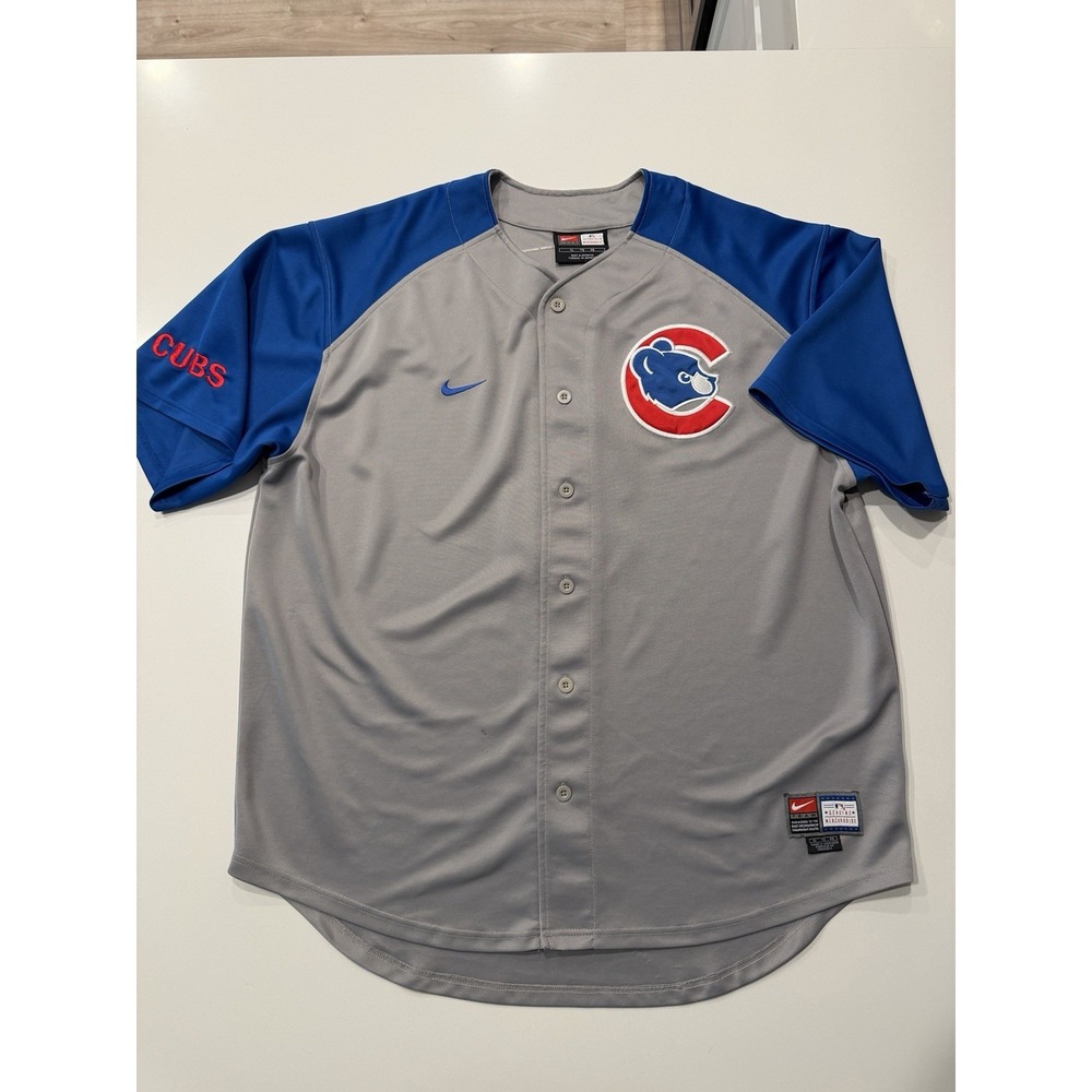 Nike Chicago Cubs Nomar Garciaparra 5 Road Jersey MSTR08059 Mens XL Gray